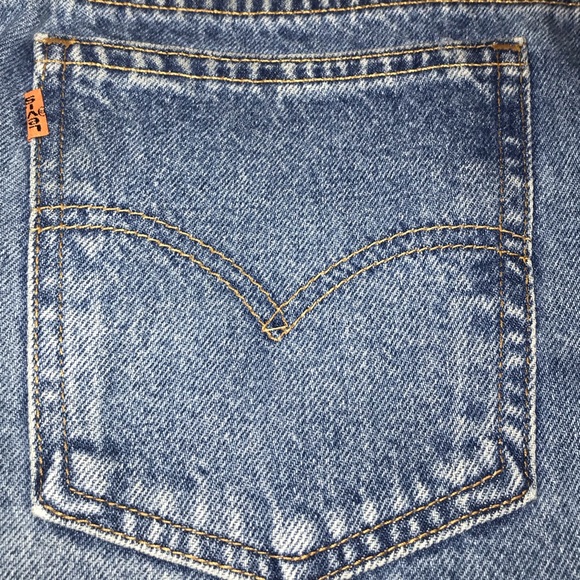 Levi’s Orange Tab High Waist Jeans Shorts - Picture 7 of 8